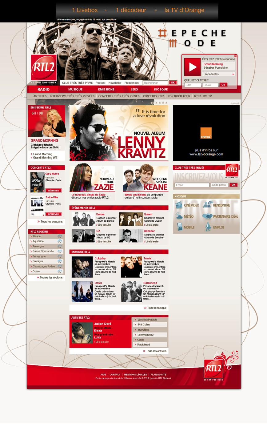 Habillage Depeche Mode RTL2