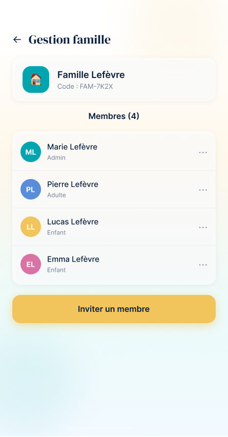 Gestion de la famille