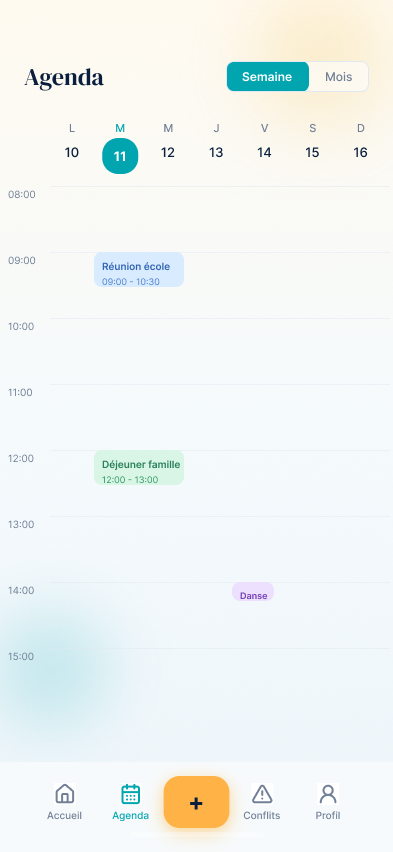 Agenda vue semaine