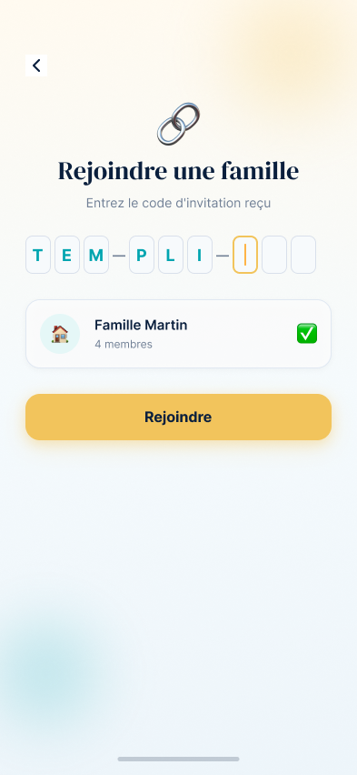 Rejoindre une famille existante