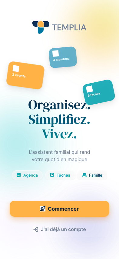 Écran d'accueil Templia